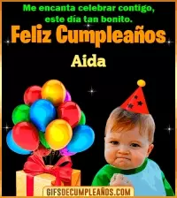 GIF Meme de Niño Feliz Cumpleaños Aida